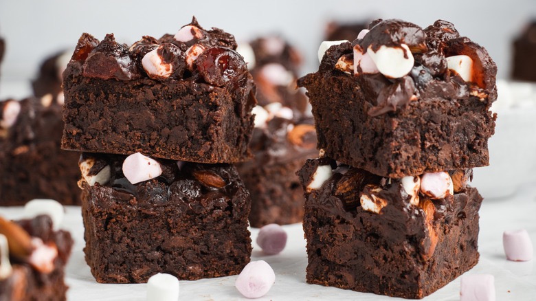 Pieces of chocolate brownies